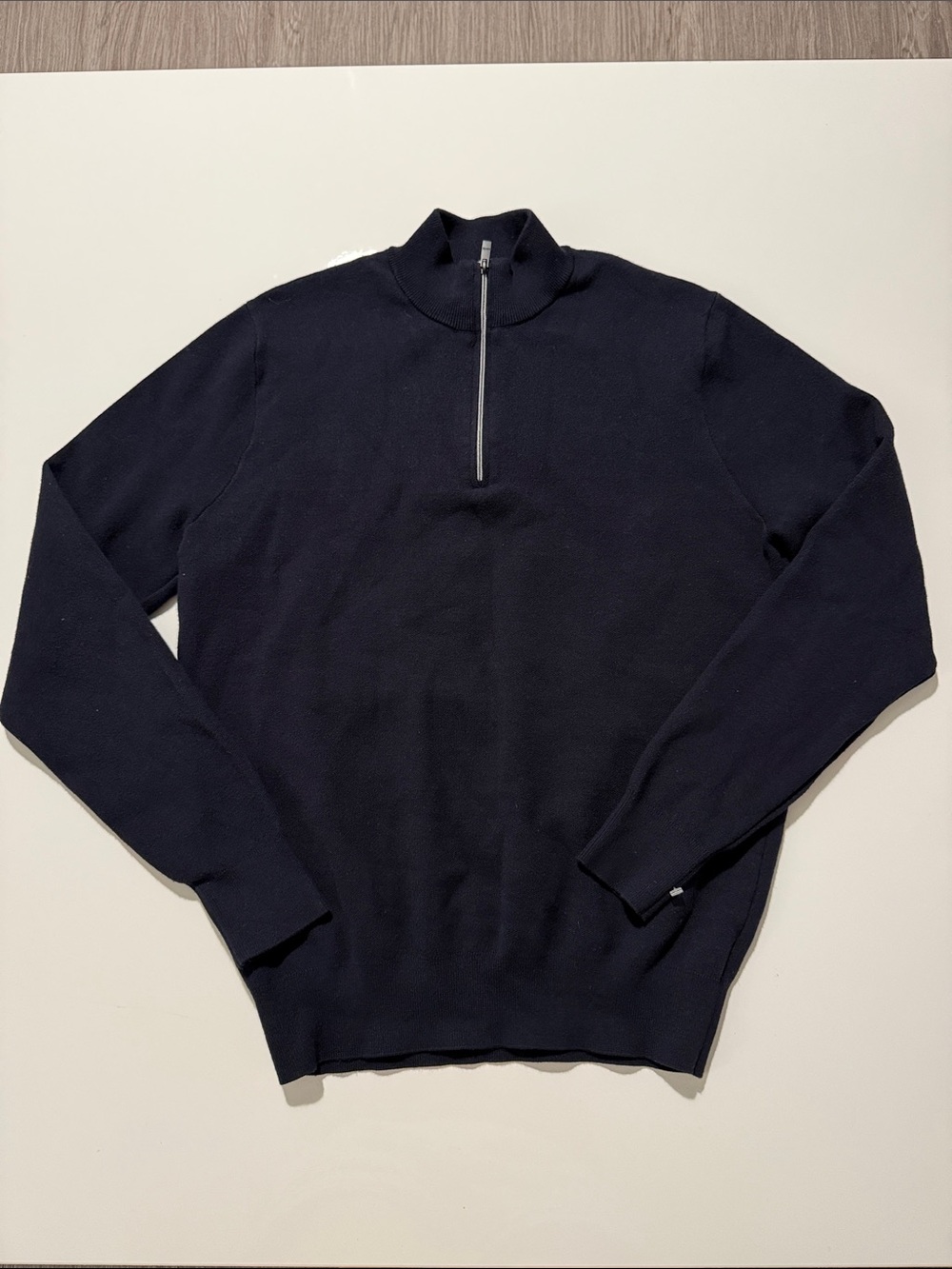 MNG Men's Navy Half-Zip Crewneck Sweater - Dark Blue Sz S
